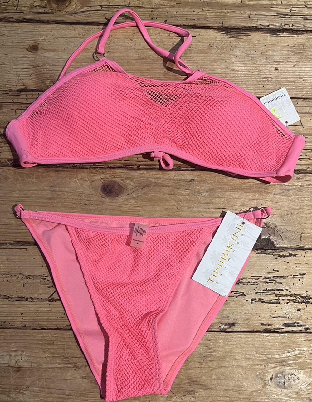 Tinibikini Swimwear Womens Size M Pink Bikini Set NWT